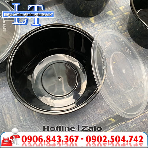 Thố nhựa đen có nắp Thố nhựa đen có nắp