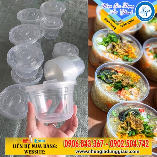 Thố nhựa đựng cháo súp cua Thố nhựa đựng cháo súp cua