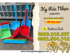 Ky rác nhựa cán dài bỏ sỉ đủ màu