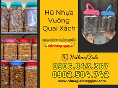 Hũ nhựa vuông nắp quai giá rẻ bao chất lượng