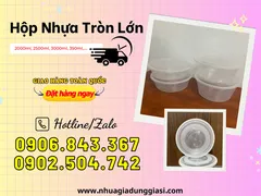 HỘP NHỰA TRÒN LỚN 2000ML, 2500ML, 3000ML, 3500ML GIÁ SỈ RẺ