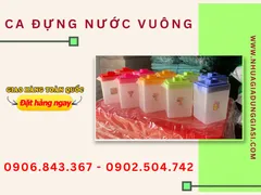 Ca đựng nước vuông có nắp đậy giá sỉ rẻ Tiền Giang