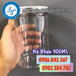 HŨ NHỰA PET NẮP NHÔM 900ML