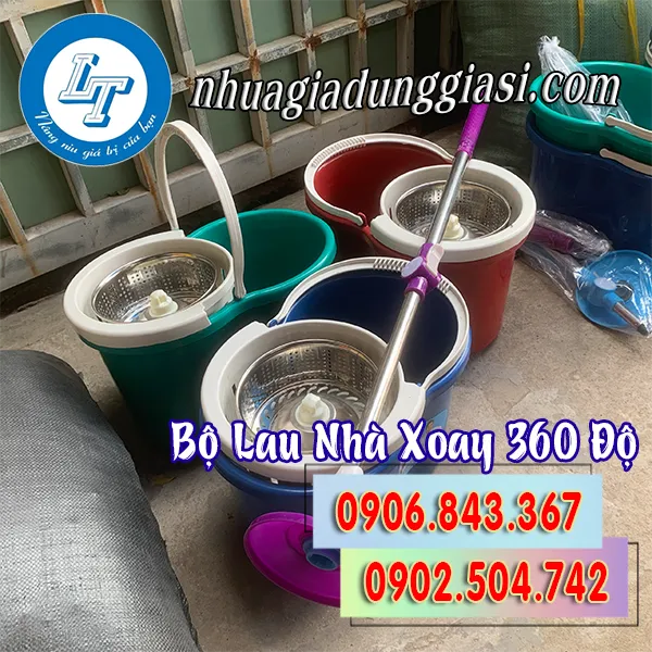 BỘ LAU NHÀ XOAY 360 ĐỘ