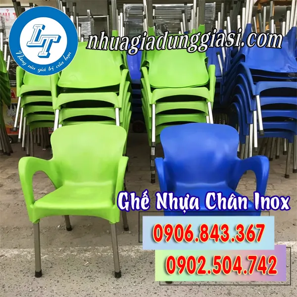 GHẾ NHỰA CHÂN INOX