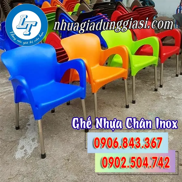 GHẾ NHỰA CHÂN INOX
