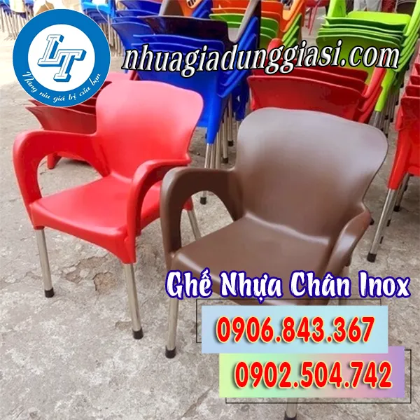 GHẾ NHỰA CHÂN INOX