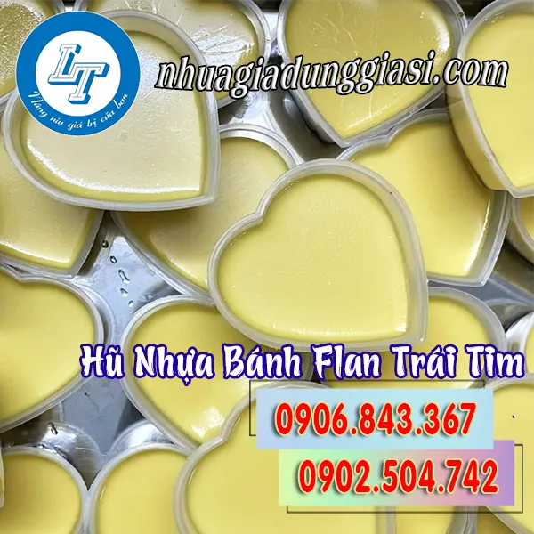 HŨ NHỰA BÁNH FLAN TRÁI TIM