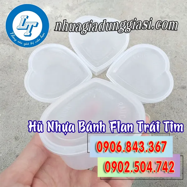 HŨ NHỰA BÁNH FLAN TRÁI TIM