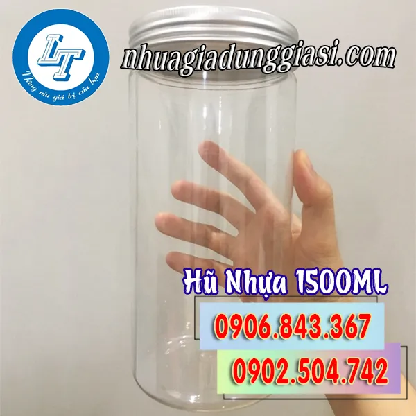 HŨ NHỰA PET NẮP NHÔM 1500ML