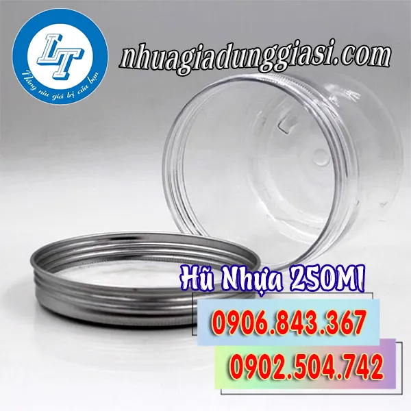HŨ NHỰA PET NẮP NHÔM 250ML