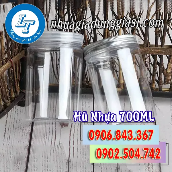 HŨ NHỰA PET NẮP NHÔM 700ML