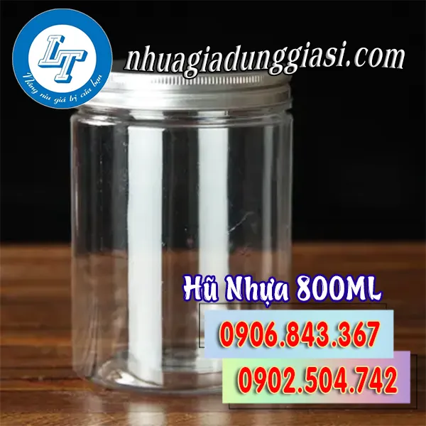 HŨ NHỰA PET NẮP NHÔM 800ML