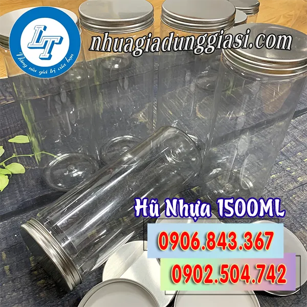 HŨ NHỰA PET NẮP NHÔM 1500ML