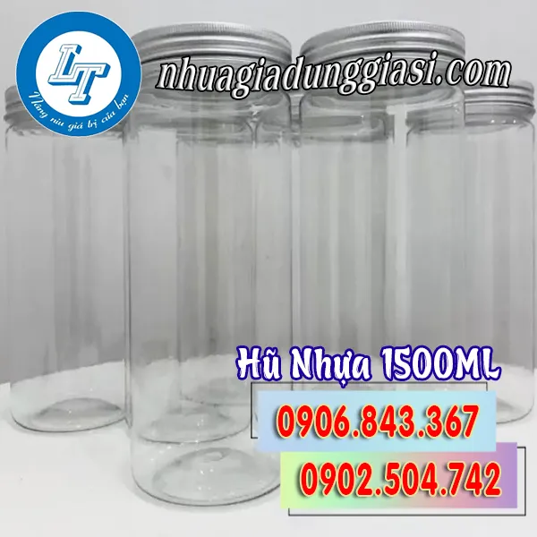 HŨ NHỰA PET NẮP NHÔM 1500ML