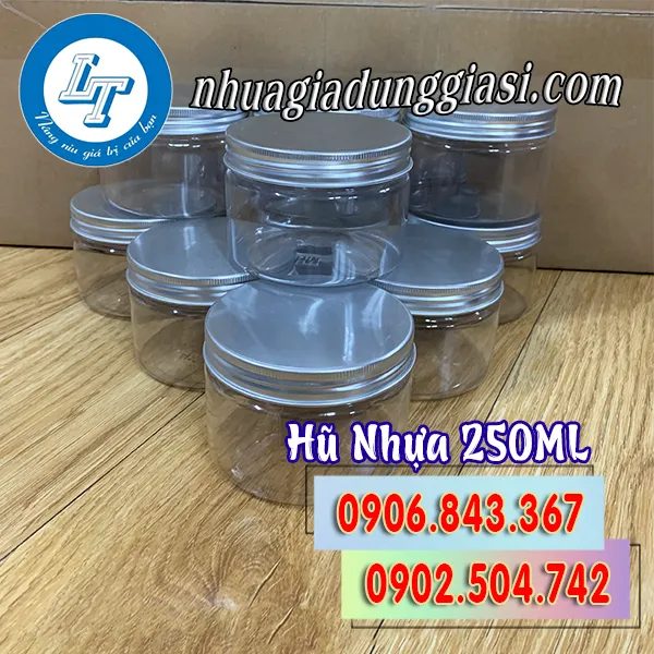 HŨ NHỰA PET NẮP NHÔM 250ML
