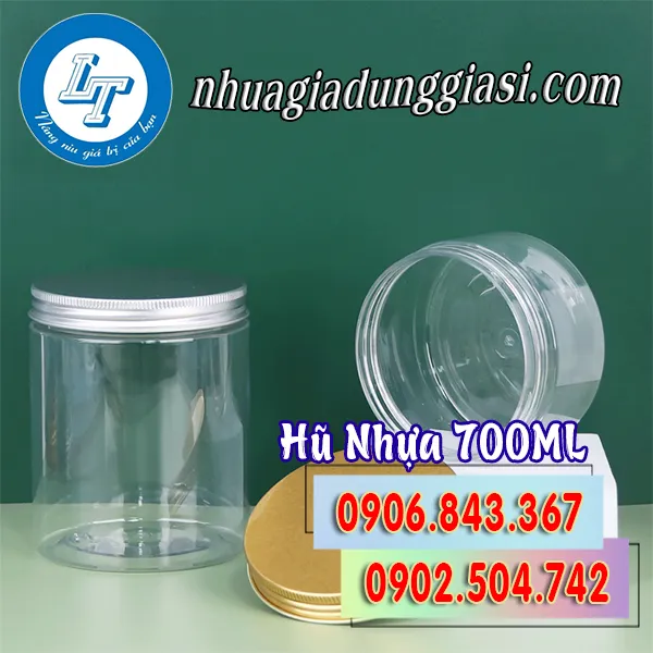 HŨ NHỰA PET NẮP NHÔM 700ML