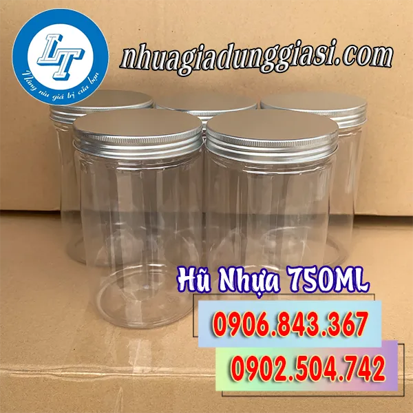 HŨ NHỰA PET NẮP NHÔM 750ML