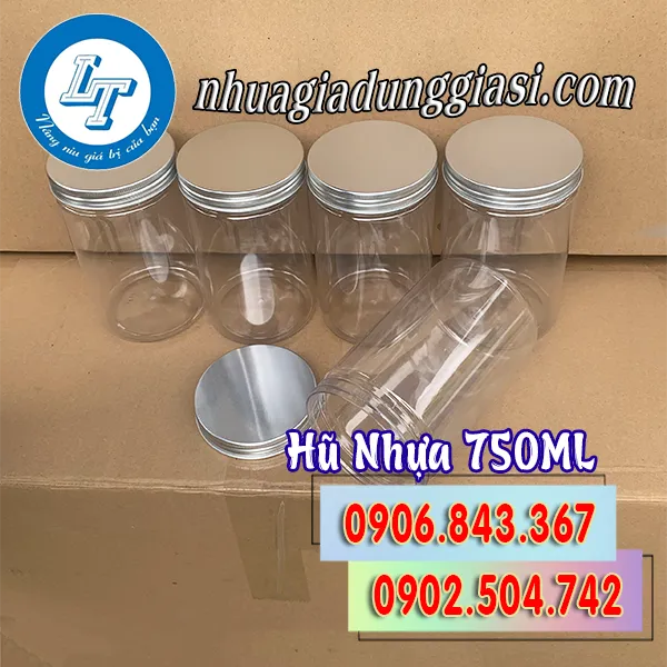HŨ NHỰA PET NẮP NHÔM 750ML