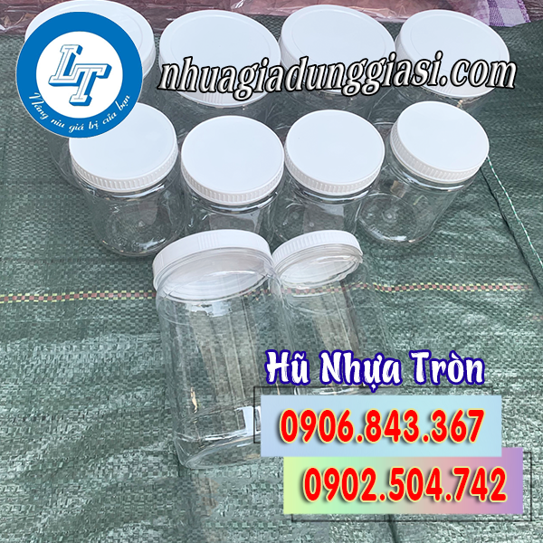 HŨ NHỰA TRÒN NẮP TRẮNG