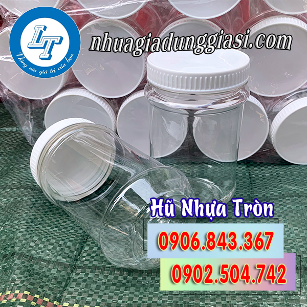 HŨ NHỰA TRÒN NẮP TRẮNG