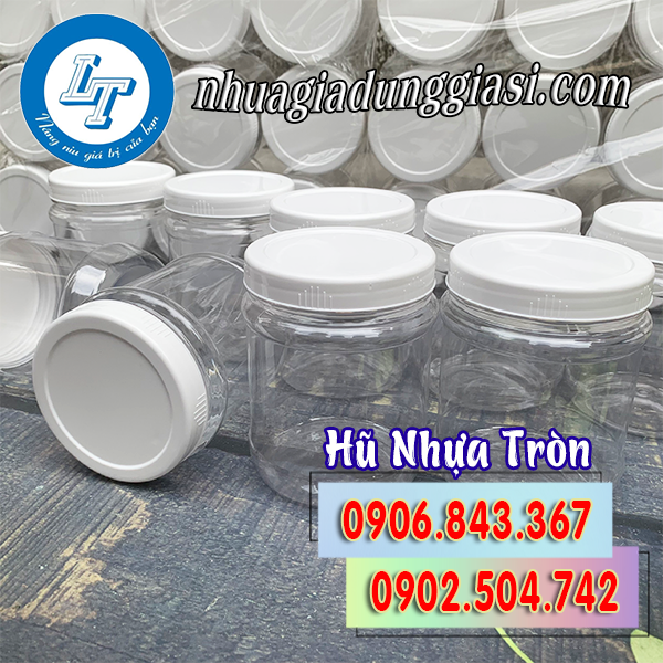 HŨ NHỰA TRÒN NẮP TRẮNG