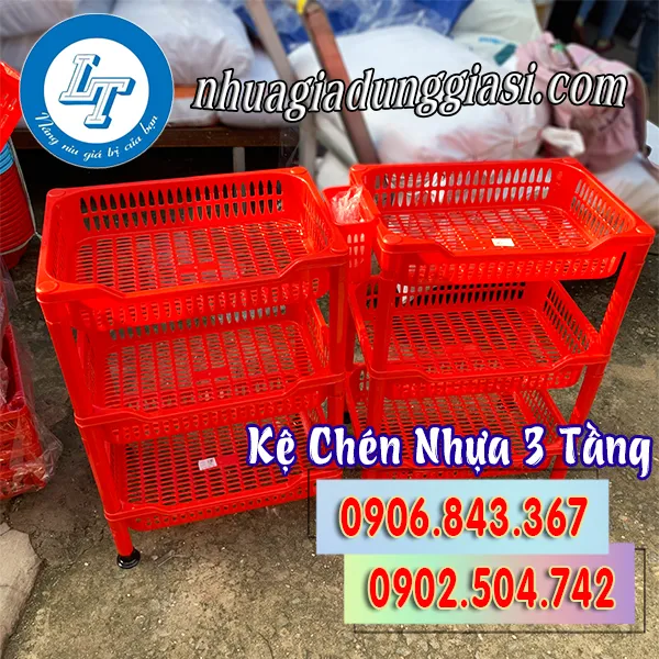  KÊ CHÉN NHỰA 3 TẦNG