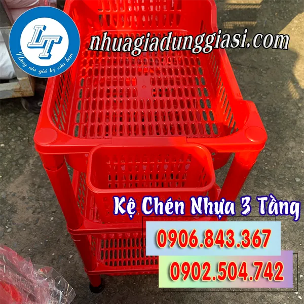  KÊ CHÉN NHỰA 3 TẦNG