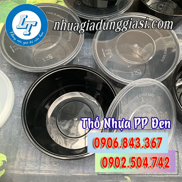 THỐ NHỰA - HỘP NHỰA TRÒN ĐEN