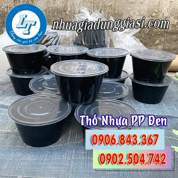 THỐ NHỰA - HỘP NHỰA TRÒN ĐEN