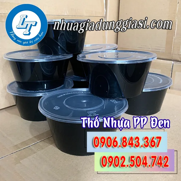 THỐ NHỰA - HỘP NHỰA TRÒN ĐEN