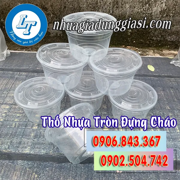 THỐ NHỰA - HỘP NHỰA TRÒN ĐỰNG CHÁO