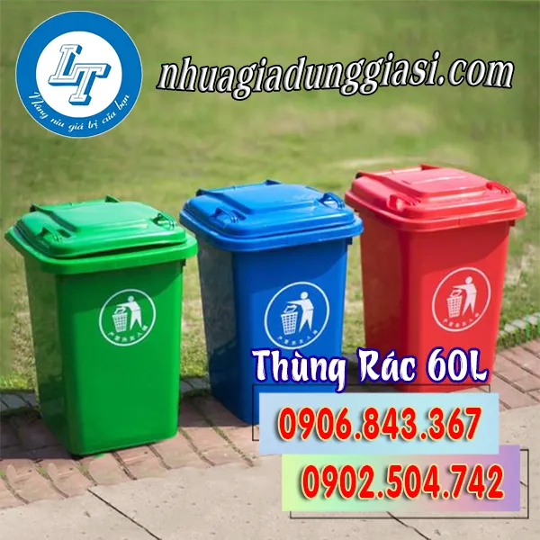THÙNG RÁC HDPE 60L