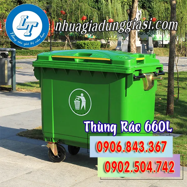 THÙNG RÁC HDPE 660L