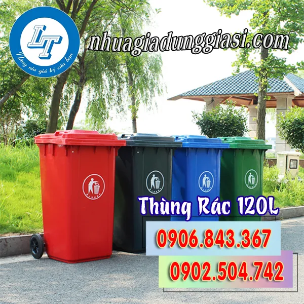 THÙNG RÁC HDPE 120L