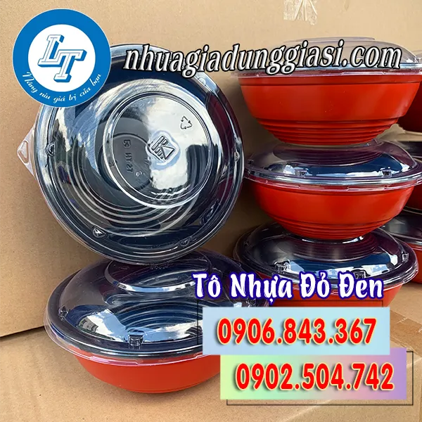 TÔ NHỰA ĐỎ ĐEN