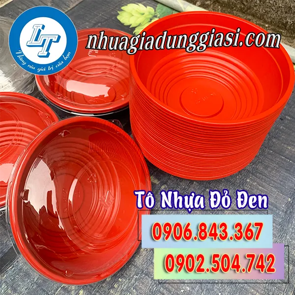 TÔ NHỰA ĐỎ ĐEN