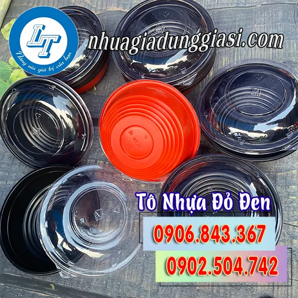 TÔ NHỰA ĐỎ ĐEN