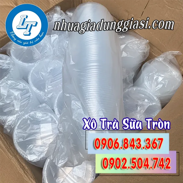 XÔ NHỰA TRÒN ĐỰNG TRÀ SỮA