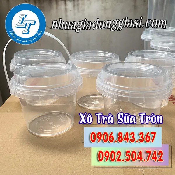 XÔ NHỰA TRÒN ĐỰNG TRÀ SỮA