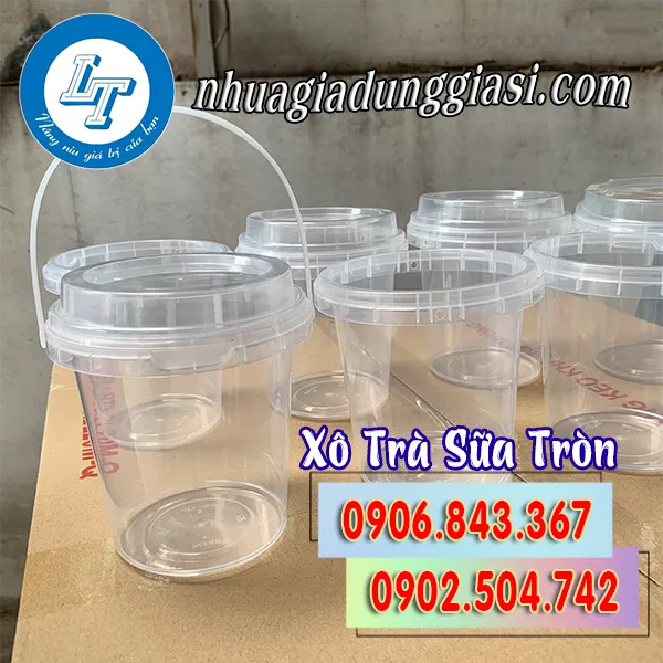 XÔ NHỰA TRÒN ĐỰNG TRÀ SỮA