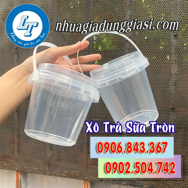 XÔ NHỰA TRÒN ĐỰNG TRÀ SỮA