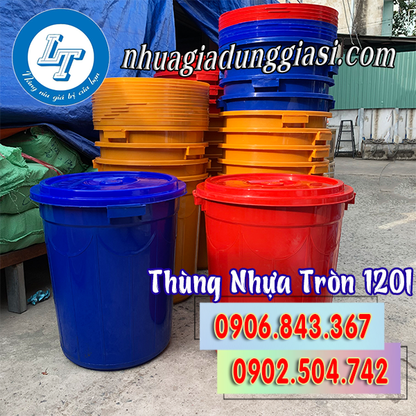 Thùng nhựa tròn 120l giá rẻ