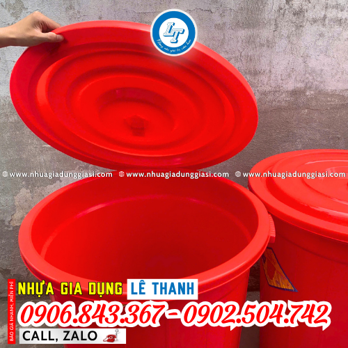 Thùng nhựa tròn 220l nắp kín Thùng nhựa tròn 220l nắp kín