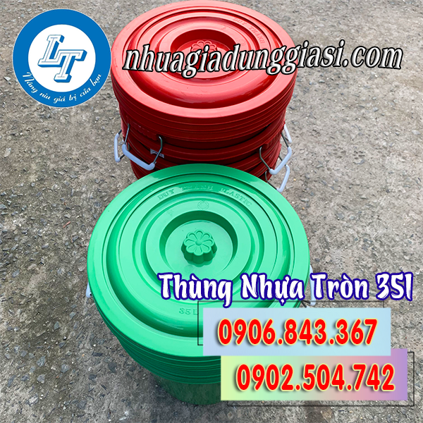 Thùng nhựa tròn 35l giá rẻ