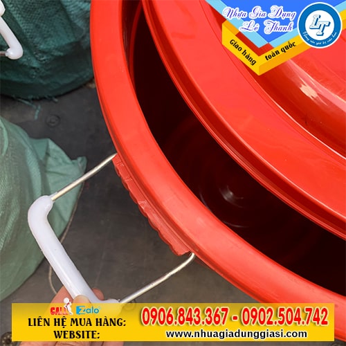 Thùng nhựa tròn quai xách bọc nhựa mềm mại Thùng nhựa tròn quai xách bọc nhựa mềm mại