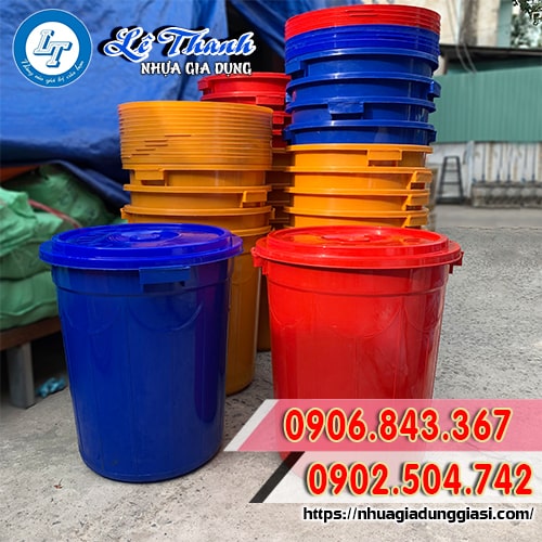 Thùng nhựa tròn có nắp 120l Thùng nhựa tròn có nắp 120l
