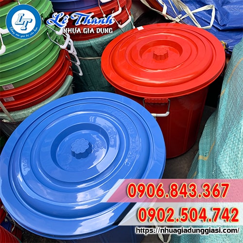 Thùng nhựa tròn có nắp 60l Thùng nhựa tròn có nắp 60l