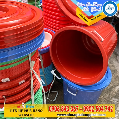 Thùng nhựa tròn cứng cáp chắc chắn Thùng nhựa tròn cứng cáp chắc chắn