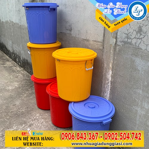Thùng nhựa tròn màu sắc đa dạng Thùng nhựa tròn màu sắc đa dạng